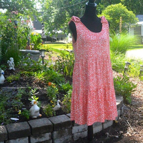 Haptics by Holly Harper Floral Shoulder Tie Tiered Dress New - Picture 5 of 6